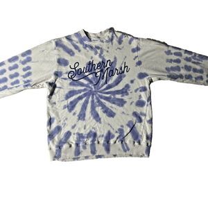 Southern Marsh Womens Pullover Sweatshirt Xs Tie-Dye Spiral Burnt Taupe & Lilac